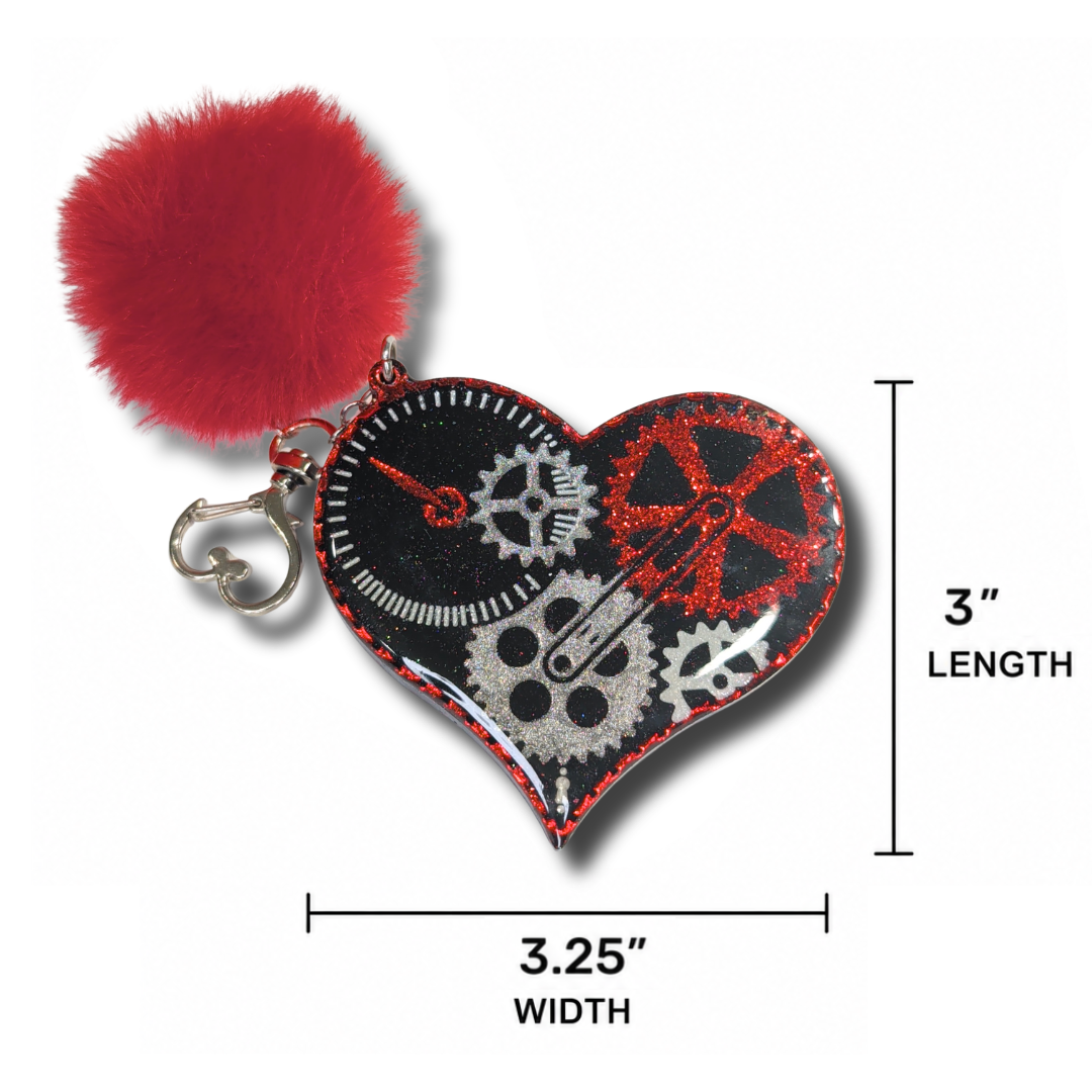 Clockwork Crush Steampunk Heart Keychain
